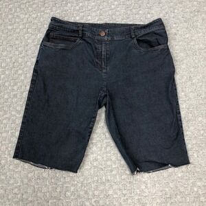 Eileen Fisher Shorts Womens Petite Medium Blue Cut Off Raw Hem Denim Jean USA